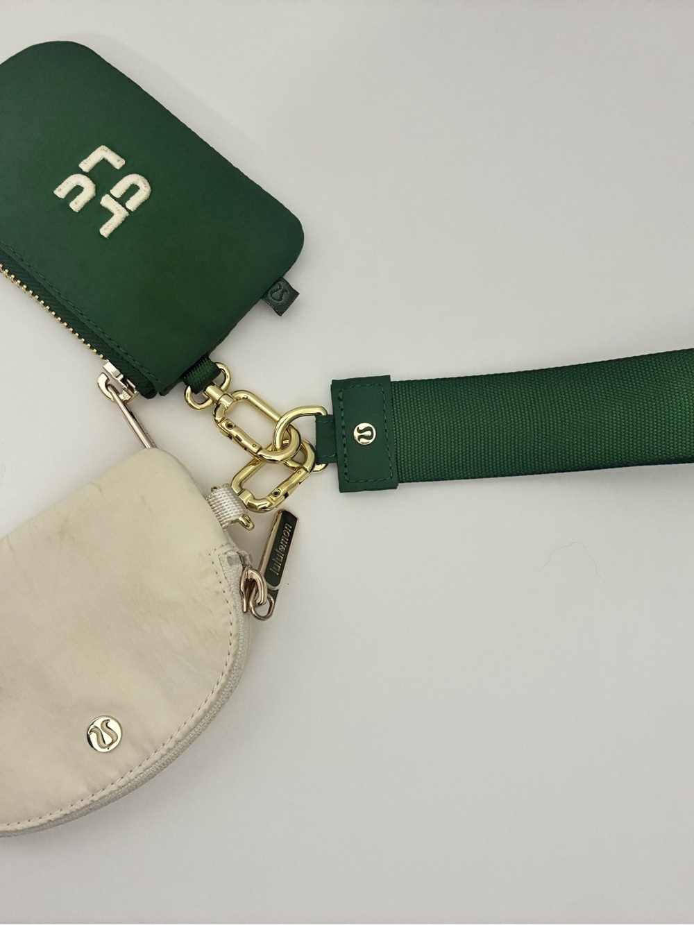 lululemon athletica Green Strap with Cream and Green Pouches